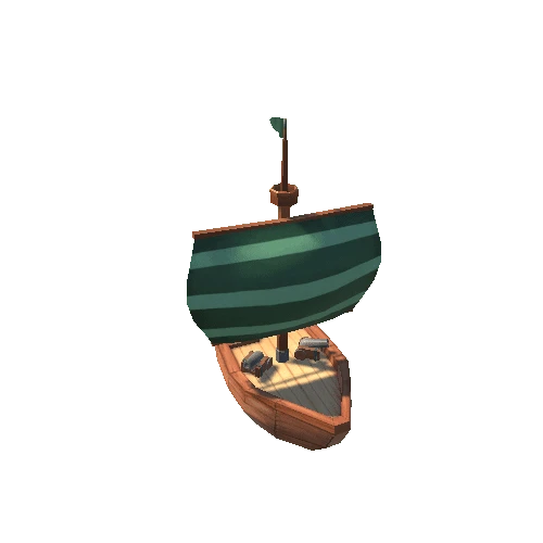 Pirate Ship Cartoon Variant Sail Cannons